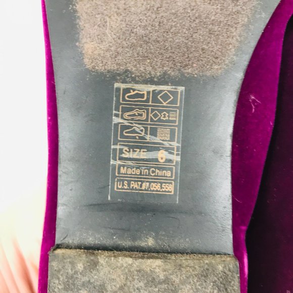 B.A.I.T But Another Innocent Tale Velvet Magenta with Gold Bow Ballet Flat - Picture 5 of 5